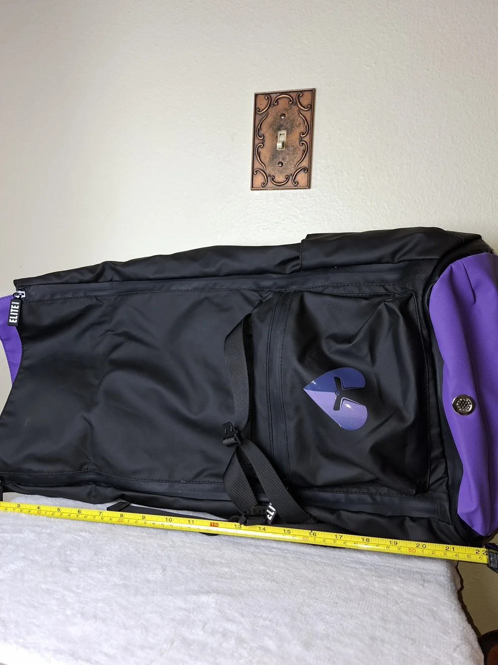 Black and Purple Roll-Top Backpack
